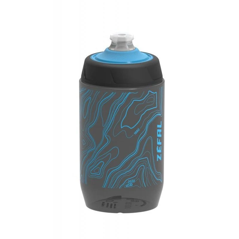 Bidon Zefal Sense Pro 50 Smoked Black / Cyan Blue – 500 ml – Compact, Étanche et Sans BPA