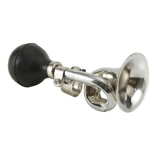 Klaxon vélo pouet-pouet Chrome Bugle – Trompette rétro avec poire en caoutchouc