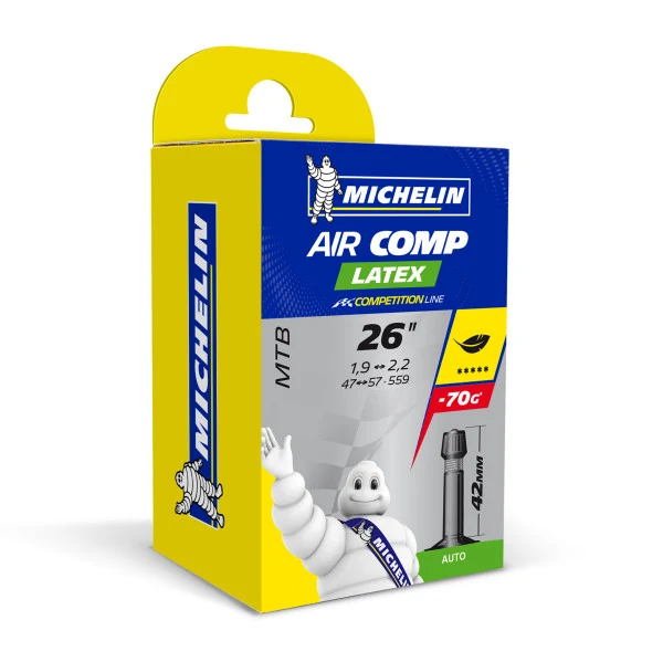 CHAMBRE 26 47/57x559 1.9-2.2 V/Schrader 42mm C4 AIR COMP LATEX MICHELIN