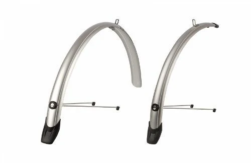 Garde-boue vélo 28" – Set avant et arrière 51 mm – Argent – Polisport