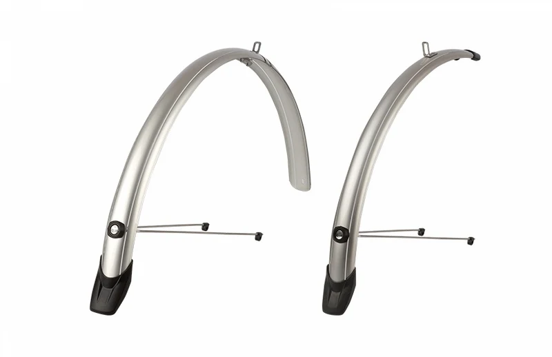 Garde-boue vélo 28" – Set avant et arrière 51 mm – Argent – Polisport