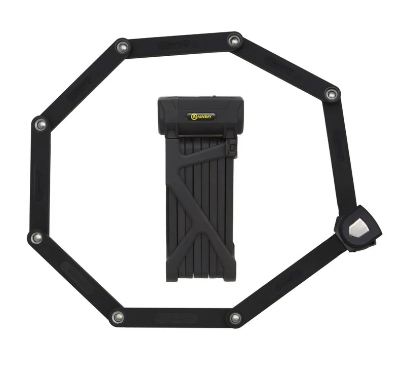 Antivol articulé pliant Auvray Folding Lock – 110 cm, acier trempé 6 mm, support universel inclus