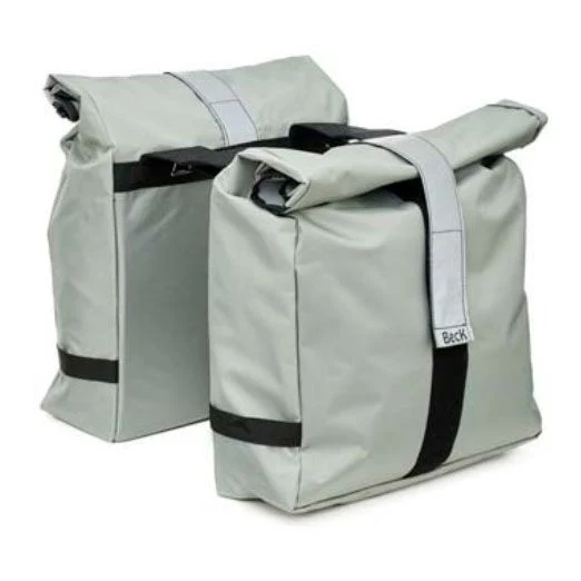 Paire de sacoches vélo BECK Roll Silver 30L – Étanches, Modulables, Réfléchissantes – 34x12x33 cm