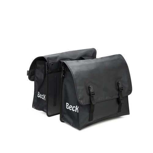 Paire de sacoches vélo BECK Classic Black 46L – Étanches, Ultra-Robustes, Bisonyl Noir – 40x16x35 cm