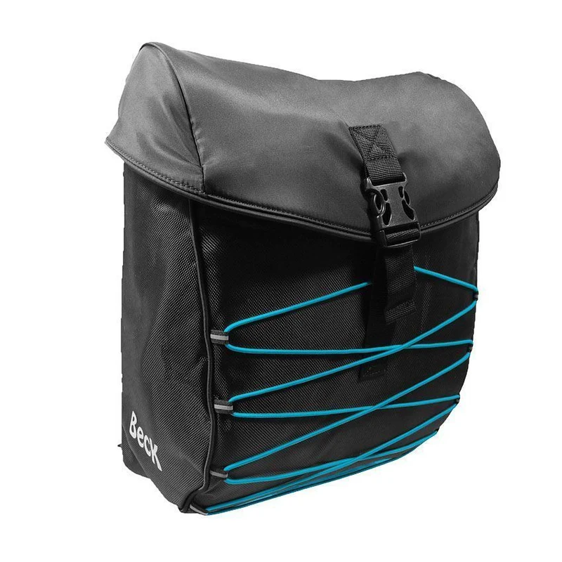 Sacoche vélo BECK S.TAR Blue 18L - Étanche, Réfléchissante, Système KLICKFIX - 33x13x43 cm