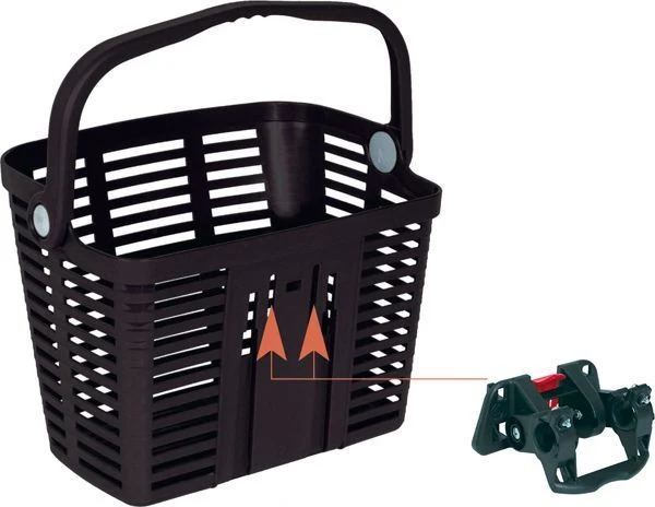 Panier Vélo Plastique Noir – Fixation Plaza – 34x18x25 cm