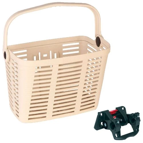 Panier Vélo Plastique Beige avec Fixation Plaza 34x18x25 – Bellelli