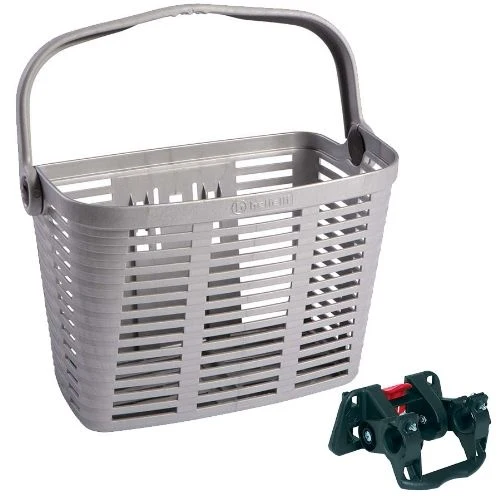 Panier Vélo Plastique Gris – Fixation Plaza – 34x18x25 cm
