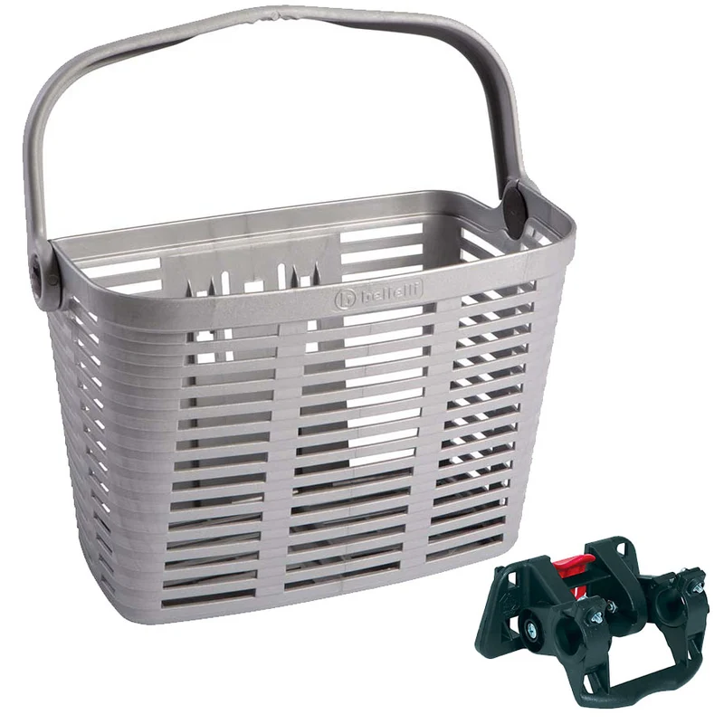 Panier Vélo Plastique Gris – Fixation Plaza – 34x18x25 cm