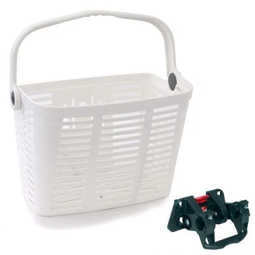 Panier Vélo Plastique Blanc – Fixation Plaza – 34x18x25 cm