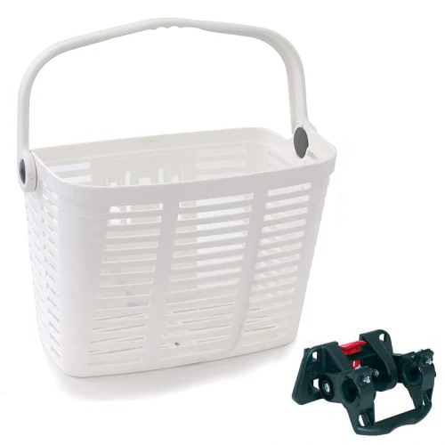 Panier Vélo Plastique Blanc – Fixation Plaza – 34x18x25 cm