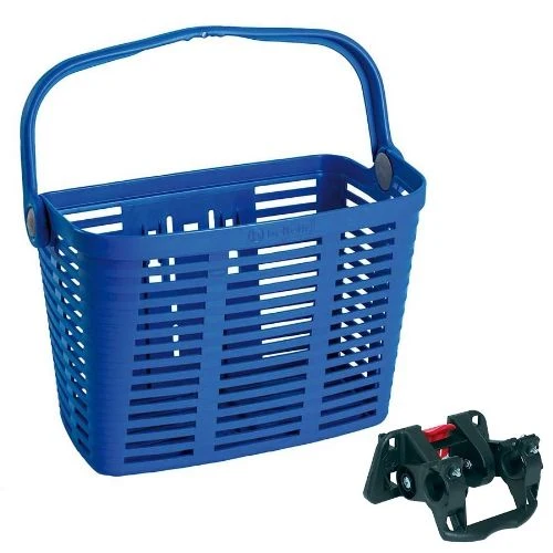 Panier Vélo Plastique Bleu – Fixation Plaza – 34x18x25 cm