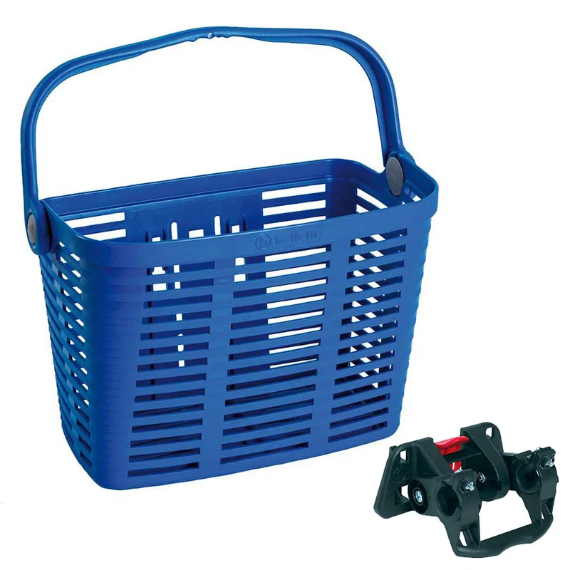 Panier Vélo Plastique Bleu – Fixation Plaza – 34x18x25 cm