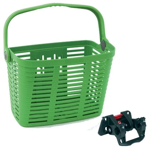 PANIER PLASTIQUE VERT AVEC FIXATION PLAZA 34x18x25