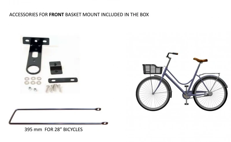 Panier Avant Vélo Plastique Noir Zig Zag – 38x34x19 cm – Léger et Résistant