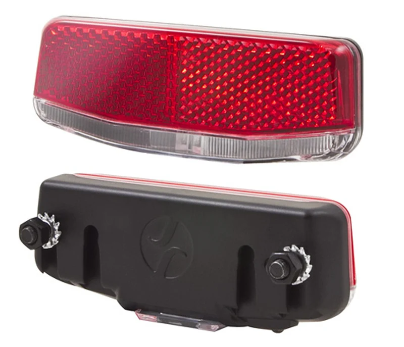 Éclairage vélo arrière Solo XB – LED, format 80/80 mm, alimentation par piles