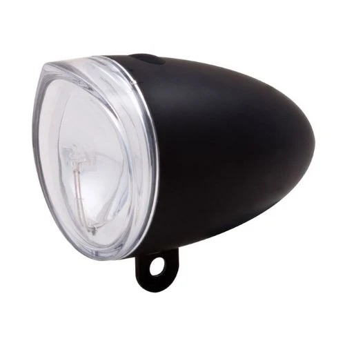 Phare vélo avant TRENDO XDO noir – Design rétro années 50, pour dynamo, 10 Lux
