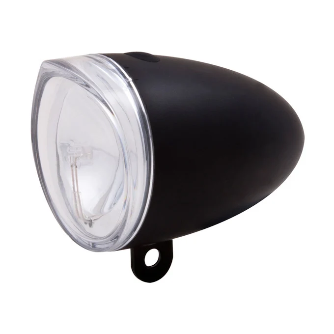 Phare vélo avant TRENDO XDO noir – Design rétro années 50, pour dynamo, 10 Lux