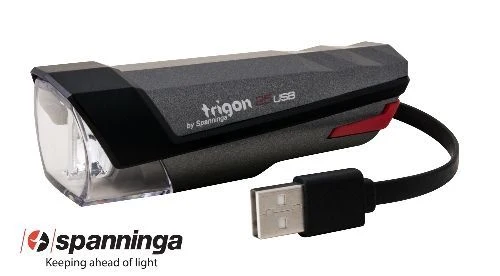 Éclairage vélo avant TRIGON 25 – 25 Lumens, rechargeable USB, compact et puissant