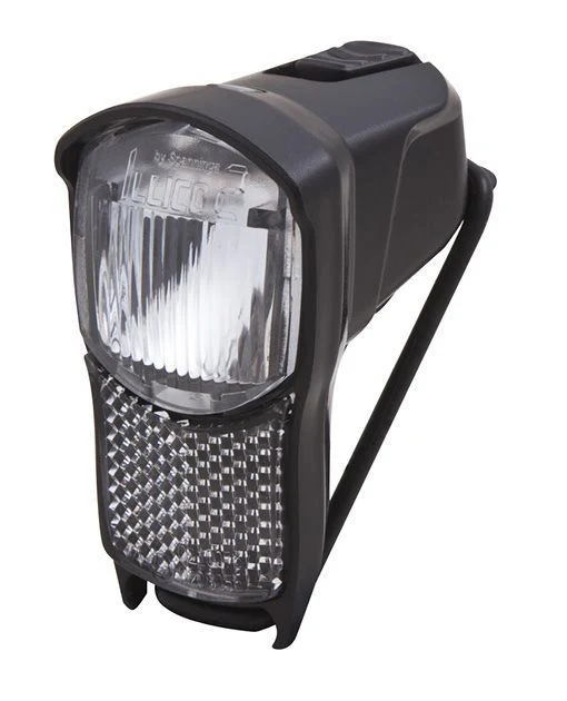 Éclairage vélo avant ILLICO 2F + support BR192 – Compact, 4 Lux, piles incluses
