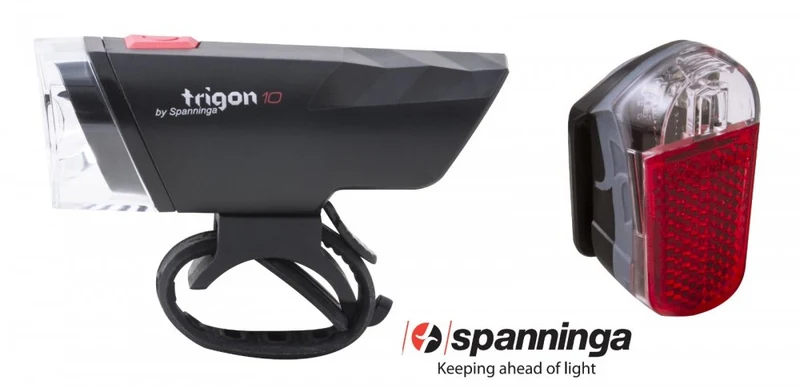 Kit éclairage vélo TRIGON 10 avant + PYRO arrière – Puissant, compact et à piles