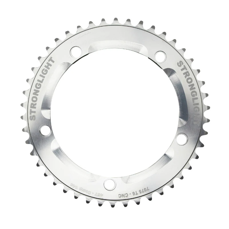 Plateau Piste 5 branches Ø 144 Stronglight 46 dents Argent Alu 7075 Pour Chaîne 3.17 mm (1"1-8)