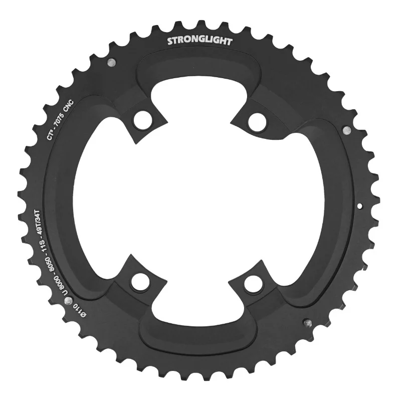 Plateau Route 4 branches Ø 110 Pour Shimano Ultegra R8000 - R8050 Stronglight 49 dents Extérieur Noir Ct2 11V. (Pour Plateau 34 dents)