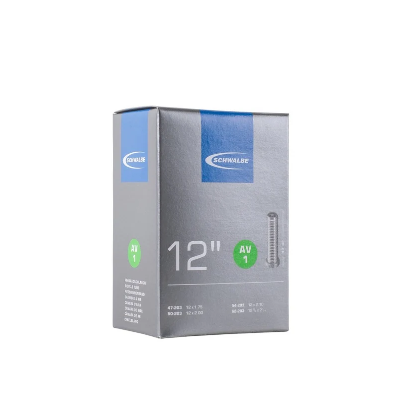 Chambre à air vélo Schwalbe AV1 12x1.75-2.00 (47/62-203) valve Schrader 40 mm