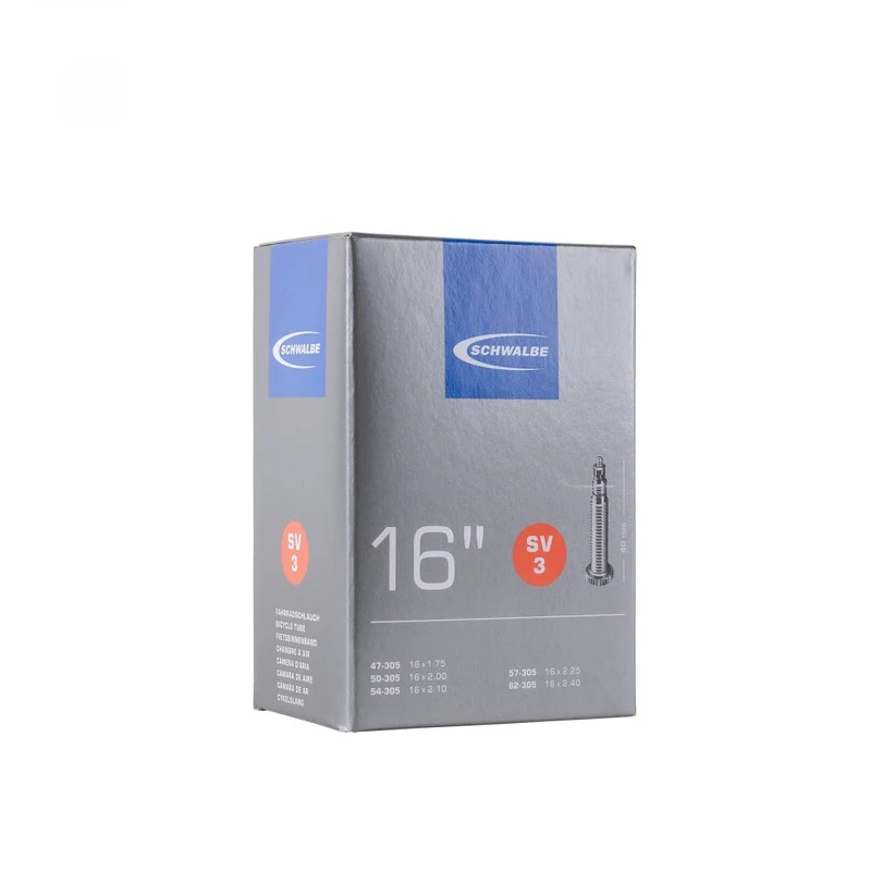 Chambre à air vélo Schwalbe SV3 16x1.75-2.40 (47/62-305) valve Presta 40 mm
