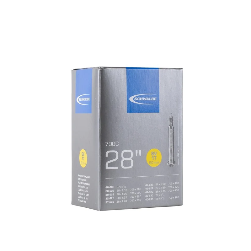 Chambre à air vélo Schwalbe SV17 700x28-45C (28/47-622/635) valve Presta 60 mm