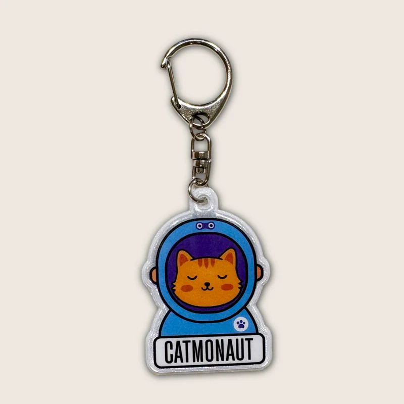 Charm porte-clés réfléchissant – Catmonaute
