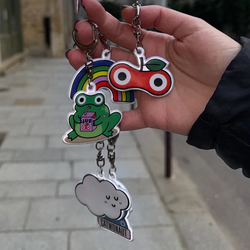 Charm porte-clés réfléchissant – Arc-en-ciel