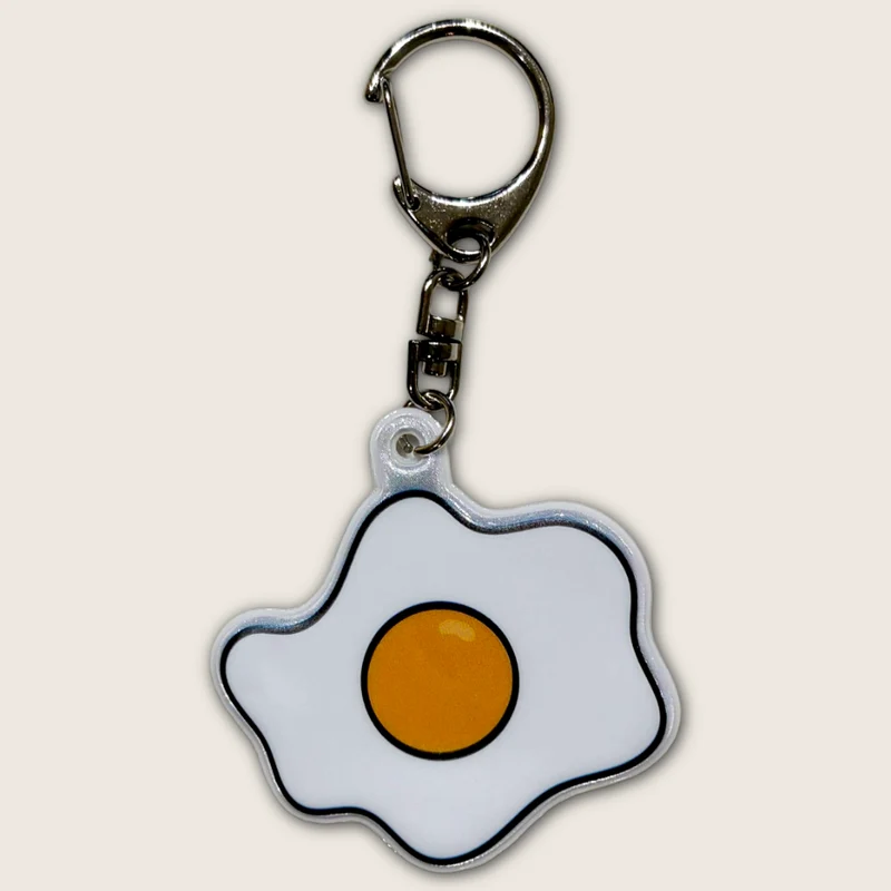 Charm porte-clés réfléchissant – Œuf au plat