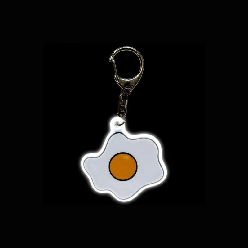 Charm porte-clés réfléchissant – Œuf au plat