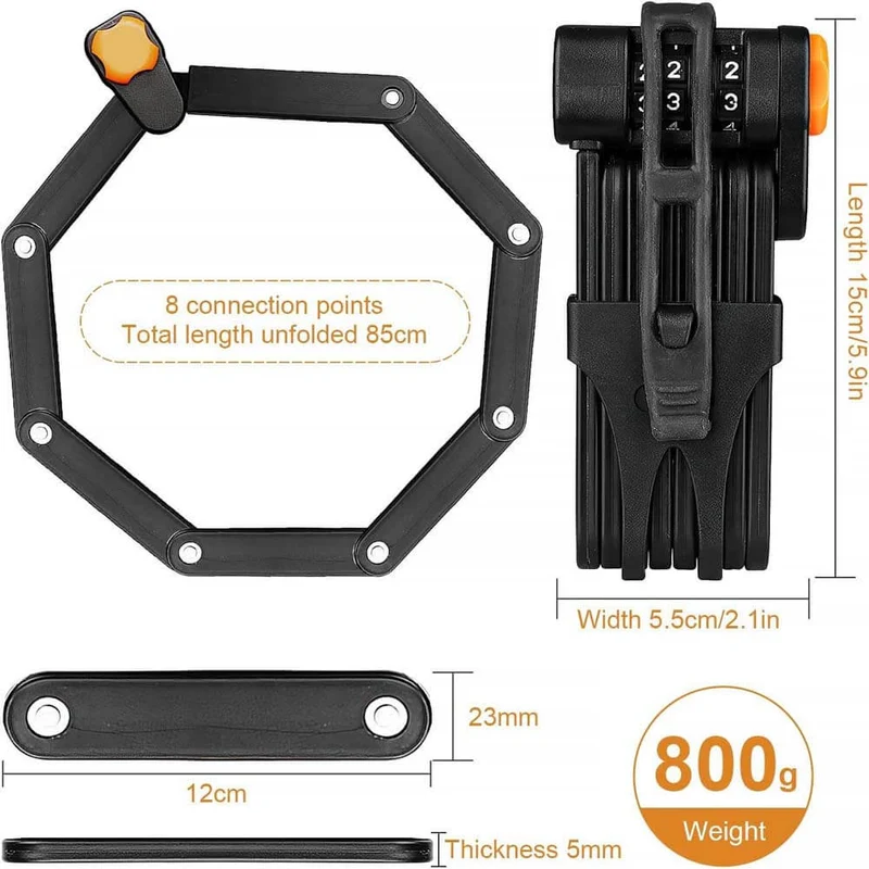 Antivol vélo pliant avec support pour vélo électrique