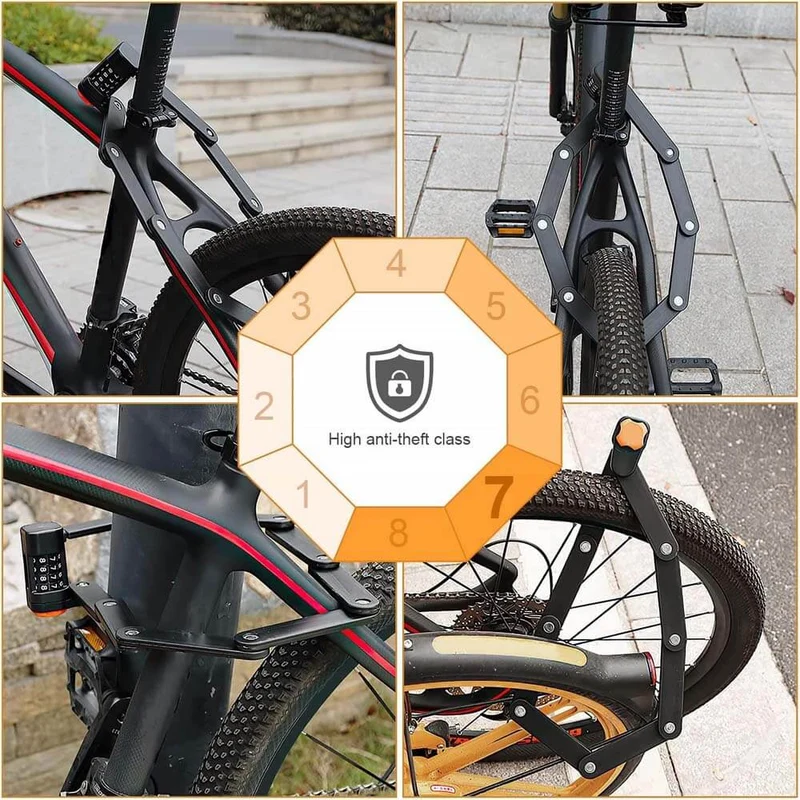 Antivol vélo pliant avec support pour vélo électrique