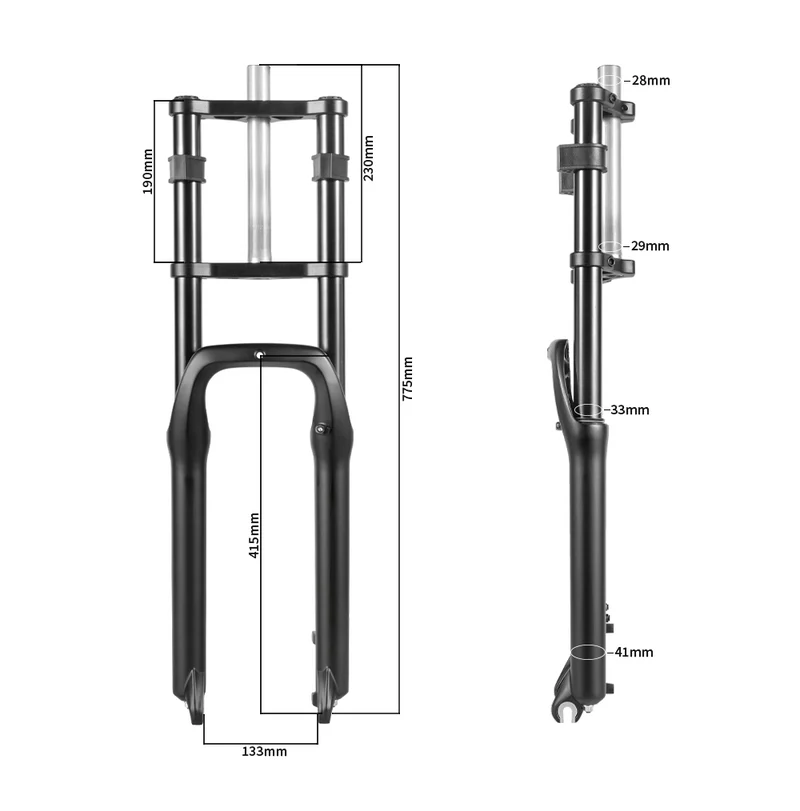 Fourche de suspension avant à double épaulement pour vélo électrique Shengmilo S600/S700