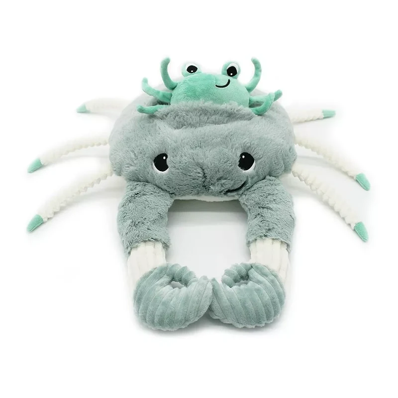 PELUCHE CASSECOU LE CRABE MAMAN & BEBE MENTHE - 46CM