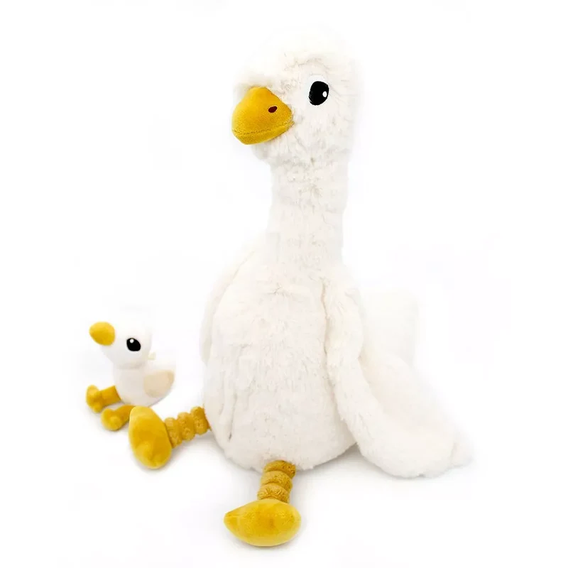 PELUCHE MAMAN BEBE JEBONGOU L'OIE BLANCHE