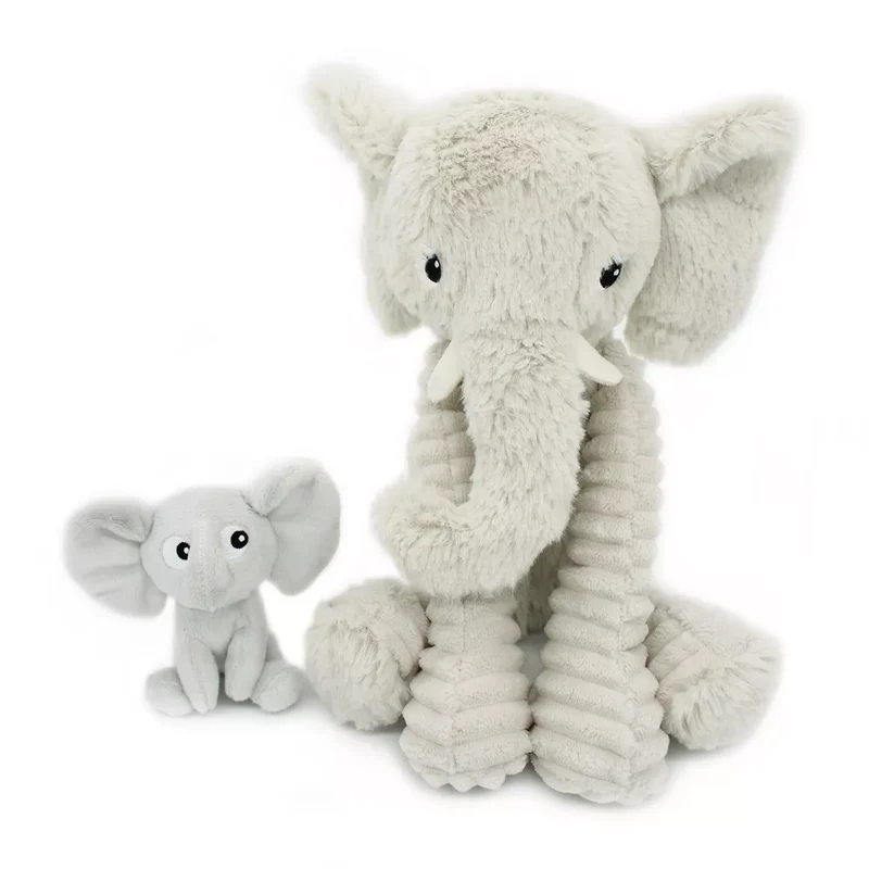 PELUCHE MAMAN BEBE DIMOITOU L'ELEPHANT GRIS CLAIR