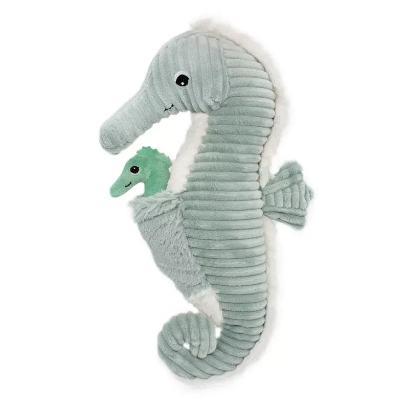 PELUCHE PAPADOU L'HIPPOCAMPE PAPA & BEBE MENTHE - 34CM