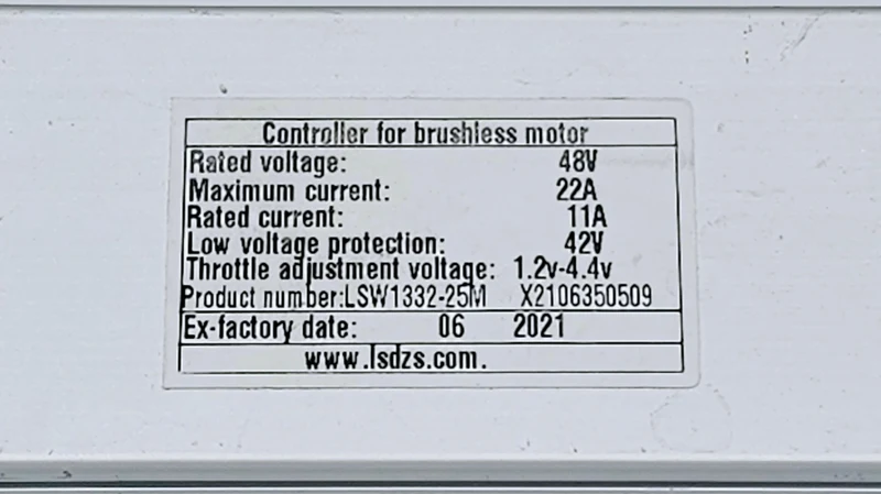 Controller Bisek Brushless Rear Motor 48V