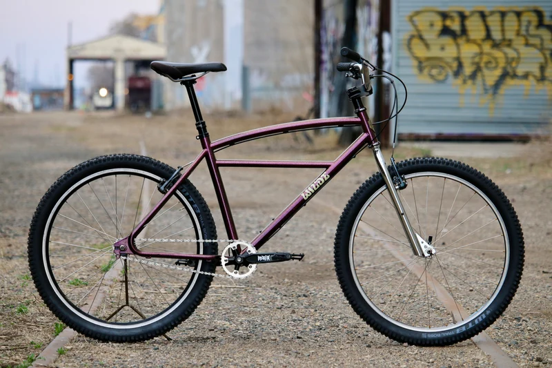 Wilde Moto Cruiser — 26in MTB Frameset, Fork & Bar Bundle, Purple Pizazz