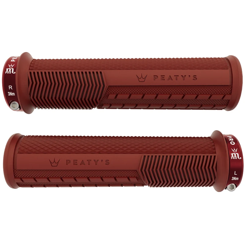Poignées Peaty's Monarch Pro Knurl épais (32-34mm) Supersoft Bric Red