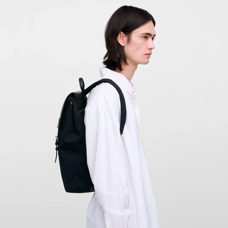 Leather Lid Backpack 16"