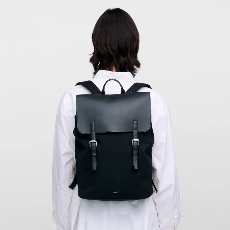 Leather Lid Backpack 16"