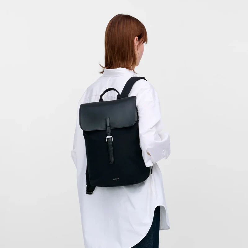 Leather Lid Backpack 14"