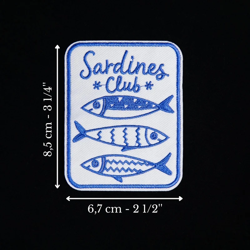 Sardines Club | Écusson thermocollant brodé poisson