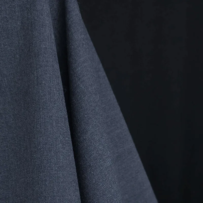 Tissu tailleur viscose & polyester | Marine | Deadstock de designer