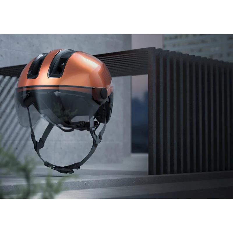 Abus HUD-Y ACE visor urban bike helmet with integrated lighting